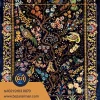فرش ۴۰ در ۶۰ سرمه ای نقشه درختی تمام ابریشم قم