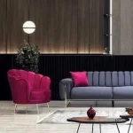 مبل راحتی مدل صدفی چوب روس و کبوده 7 نفره