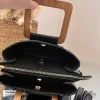 کیف دخترانه و زنانه دسته  چوبی مربعی - Image 2
