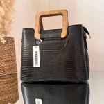 کیف دخترانه و زنانه دسته  چوبی مربعی