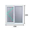 پنجره upvc 1500*1500 همراه شیشه و یراق