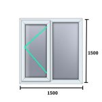 پنجره upvc 1500*1500 همراه شیشه و یراق
