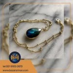 آویز گردن بند کار شده با سنگ لابرادوریت