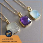 آویز گردنبند با نگین های دلخواه بدون زنجیر