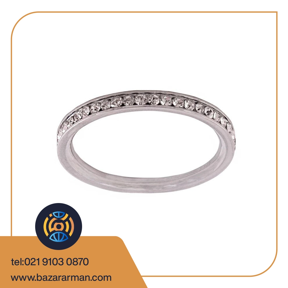 انگشتر رینگ دور نگین استیل2 انگشتر رینگ دور نگین استیل2