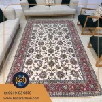 فرش ۶ متری طرح افشان گل ابریشم بافت مشهد